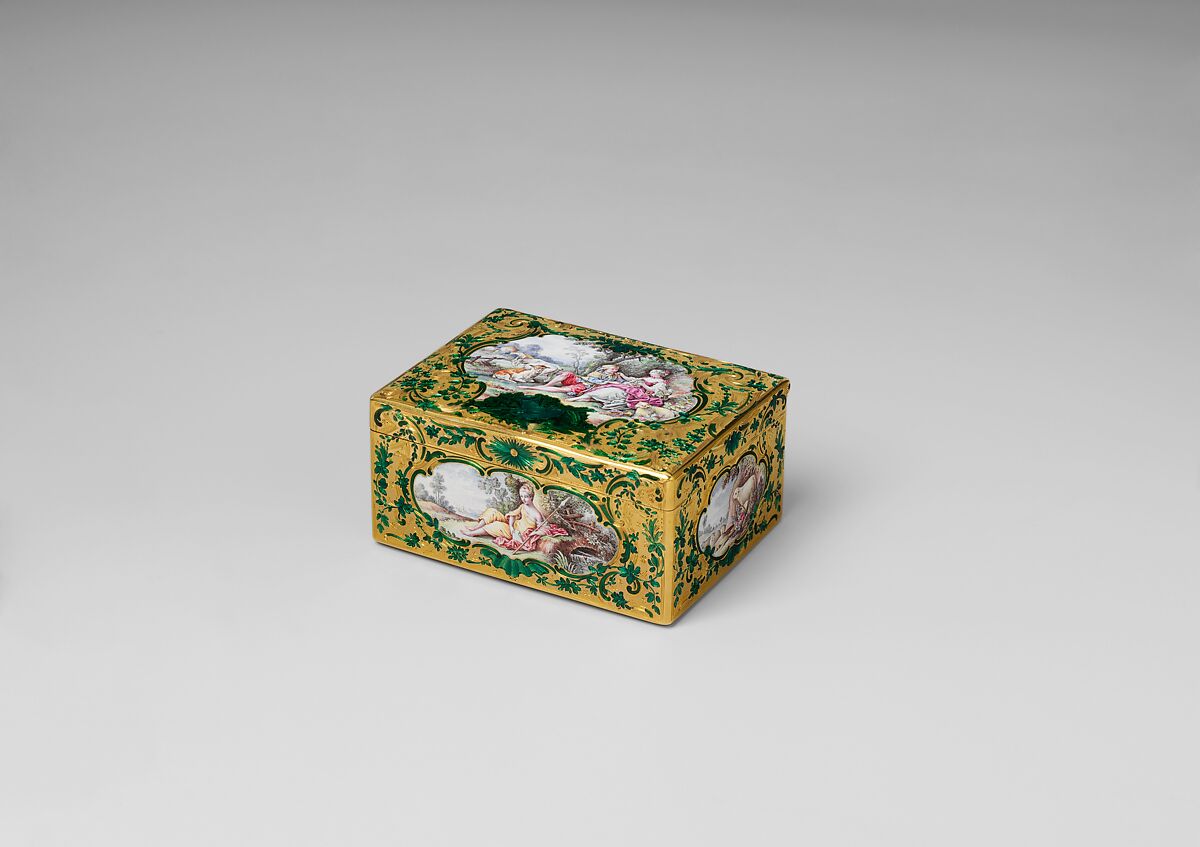 Snuffbox, Noël Hardivillers (French, master 1729, died 1779), Gold, enamel, French, Paris