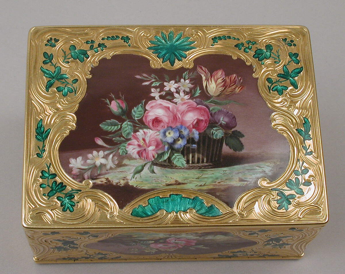 Snuffbox, Noël Hardivillers (French, master 1729, died 1779), Gold, enamel, French, Paris