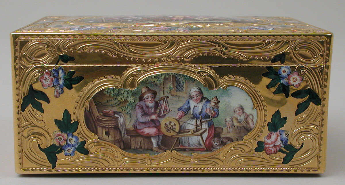 Snuffbox, Barnabé Sageret (French, active Paris, master 1731, died 1758), Gold, enamel, French, Paris