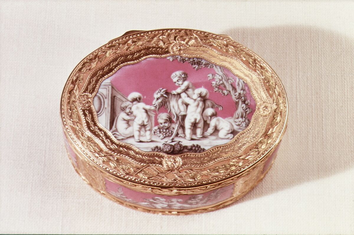 Snuffbox, Louis Charonnat (French, master 1748, retired 1780), Gold, enamel, French, Paris 