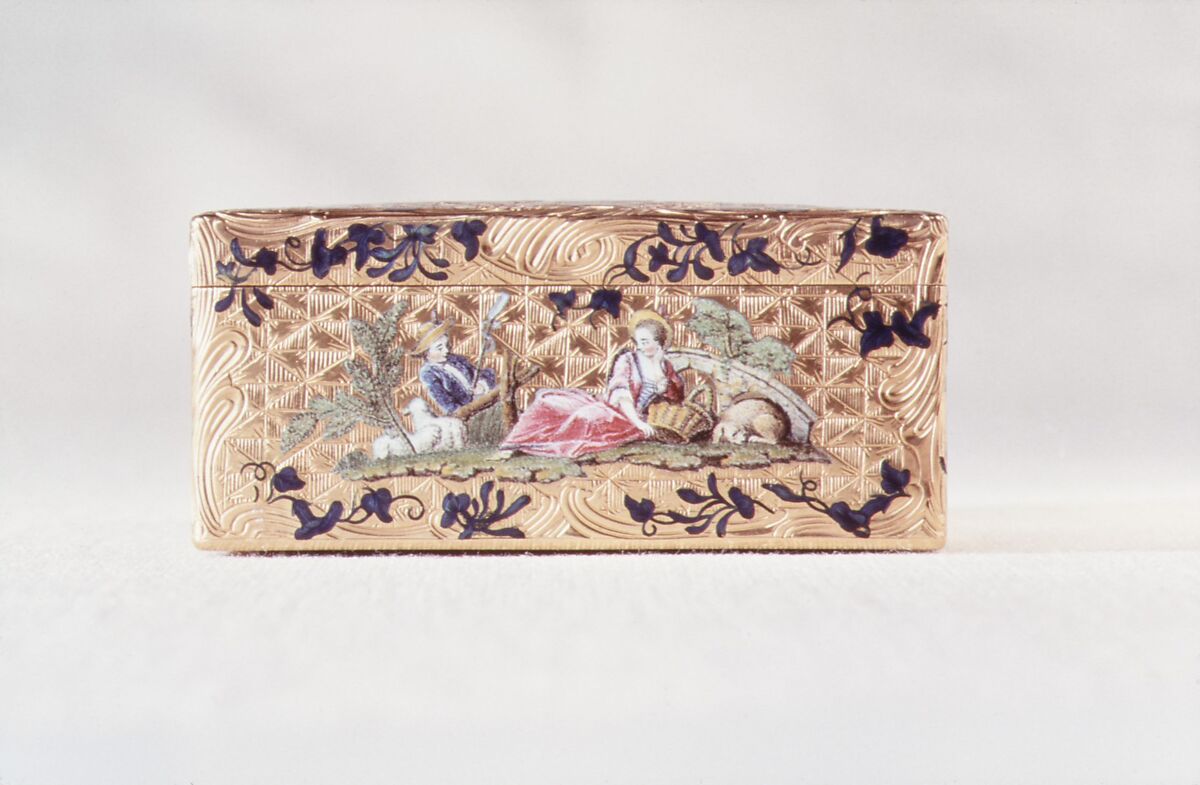 Snuffbox, Probably by Claude Lisonnet (French, master 1736, died 1761), Gold, enamel, French, Paris