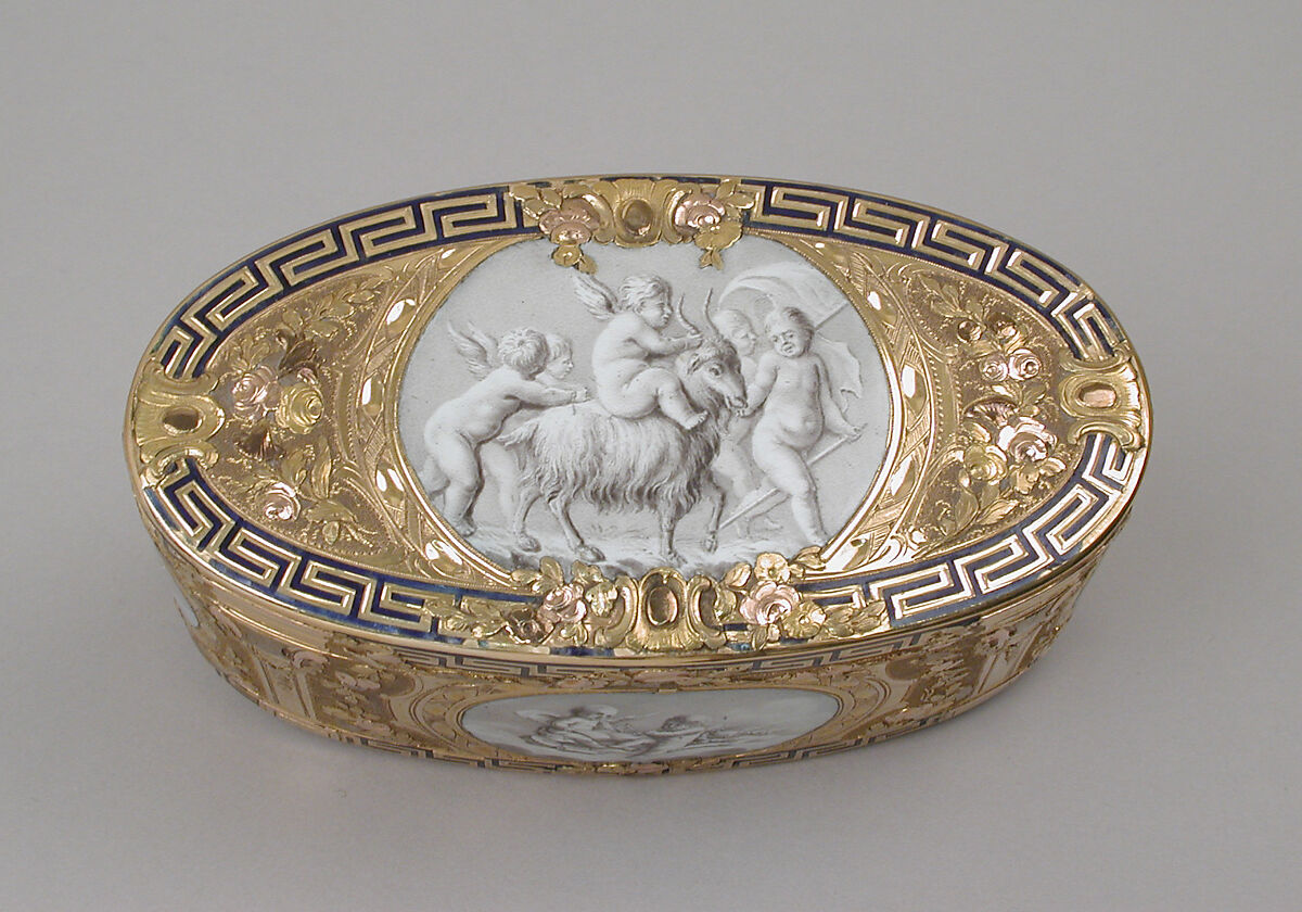 Snuffbox, Maker known by his initials A. P. C., Switzerland, Gold, enamel, Swiss