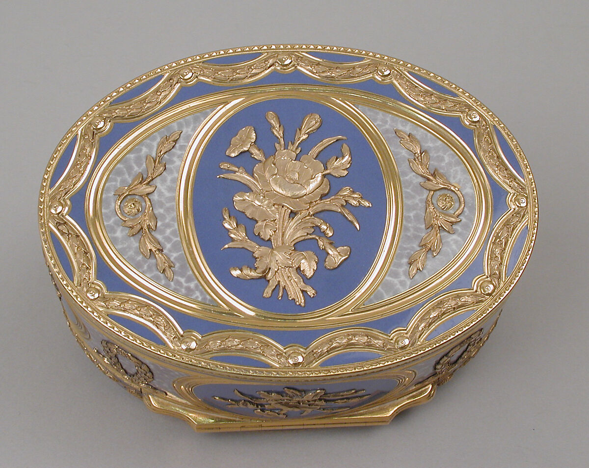 Snuffbox, Charles Le Bastier (French, apprenticed 1738, master 1754, active 1783), Gold, enamel, French, Paris