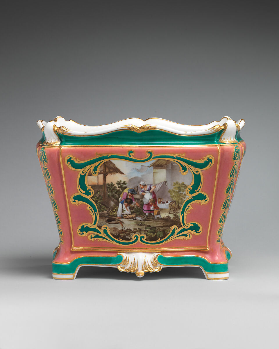 Flower vase (cuvette à tombeau), Sèvres Manufactory (French, 1740–present), Soft-paste porcelain, French, Sèvres 