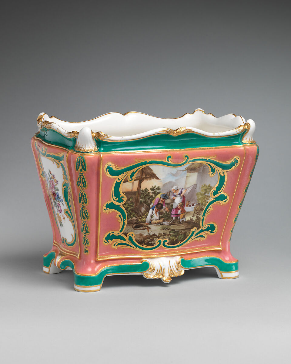 Flower vase (cuvette à tombeau), Sèvres Manufactory (French, 1740–present), Soft-paste porcelain, French, Sèvres