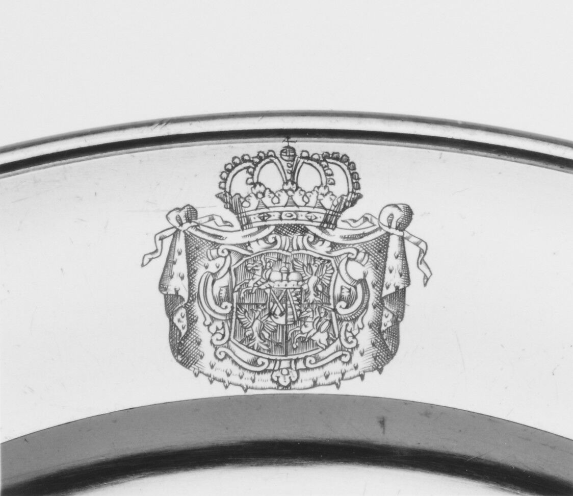 Plate (one of two), Gottlieb Menzel (1676–1757, master 1709), Silver gilt, German, Augsburg