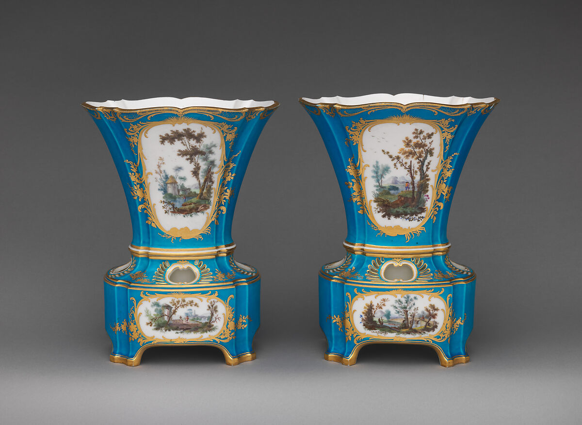 Flower vase (vase hollandais nouveau) (one of a pair), Sèvres Manufactory (French, 1740–present), Soft-paste porcelain, French, Sèvres