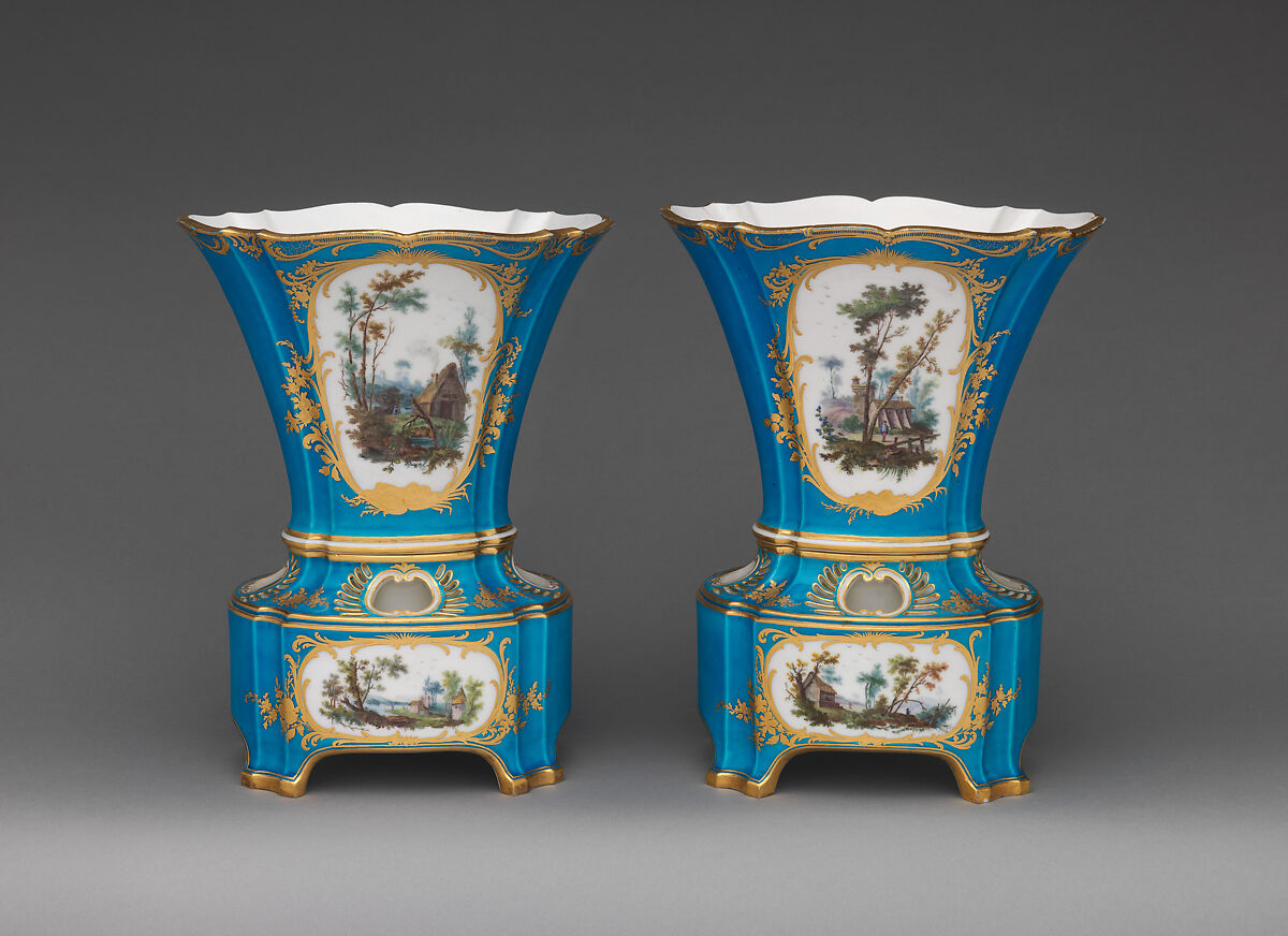 Flower vase (vase hollandais nouveau) (one of a pair), Sèvres Manufactory (French, 1740–present), Soft-paste porcelain, French, Sèvres