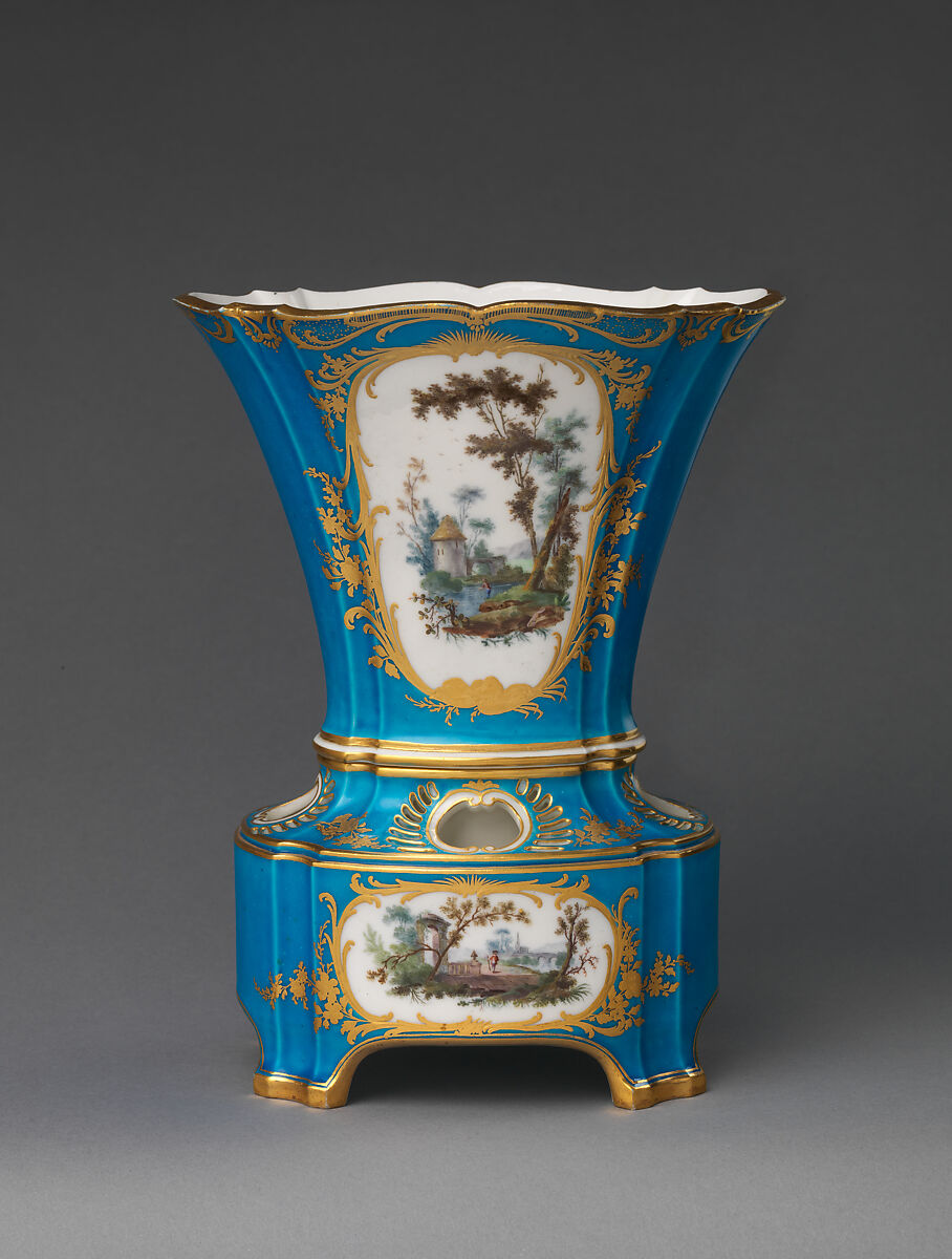 Flower vase (vase hollandais nouveau) (one of a pair), Sèvres Manufactory (French, 1740–present), Soft-paste porcelain, French, Sèvres 