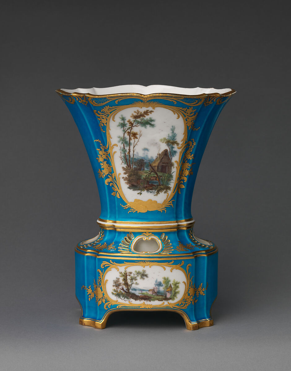 Flower vase (vase hollandais nouveau) (one of a pair), Sèvres Manufactory (French, 1740–present), Soft-paste porcelain, French, Sèvres