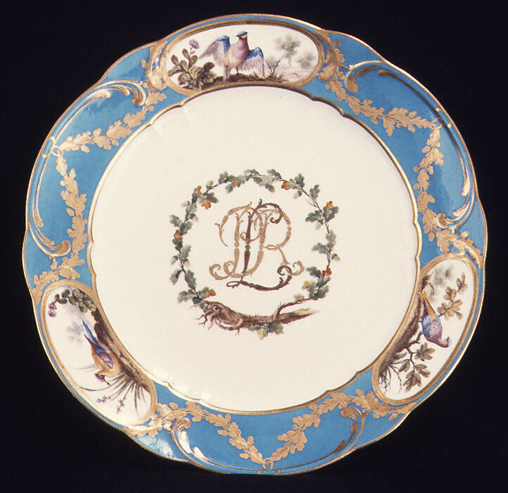 Plate (assiette à palmes) (one of four) (part of a service), Sèvres Manufactory (French, 1740–present), Soft-paste porcelain, French, Sèvres 