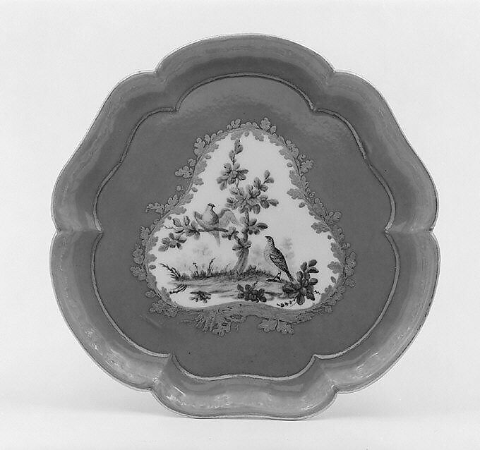 Stand for ice-cream cup (plateau Bouret) (one of four) (part of a service), Sèvres Manufactory (French, 1740–present), Soft-paste porcelain, French, Sèvres 
