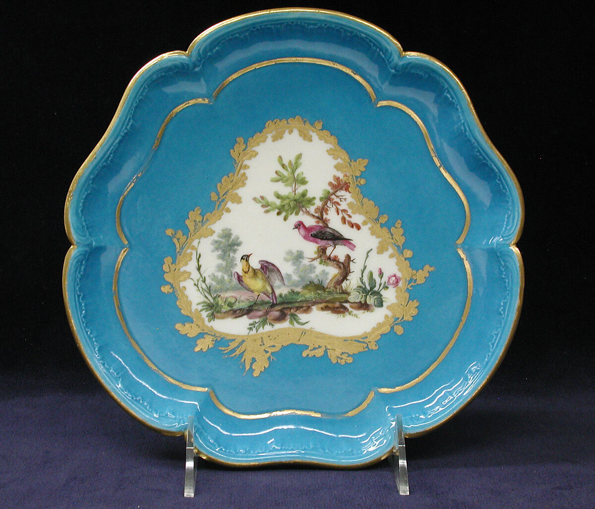 Stand for ice-cream cup (plateau Bouret) (one of four) (part of a service), Sèvres Manufactory (French, 1740–present), Soft-paste porcelain, French, Sèvres 