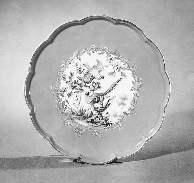 Fruit stand (soucoupe à pied) (one of four) (part of a service), Sèvres Manufactory (French, 1740–present), Soft-paste porcelain, French, Sèvres 