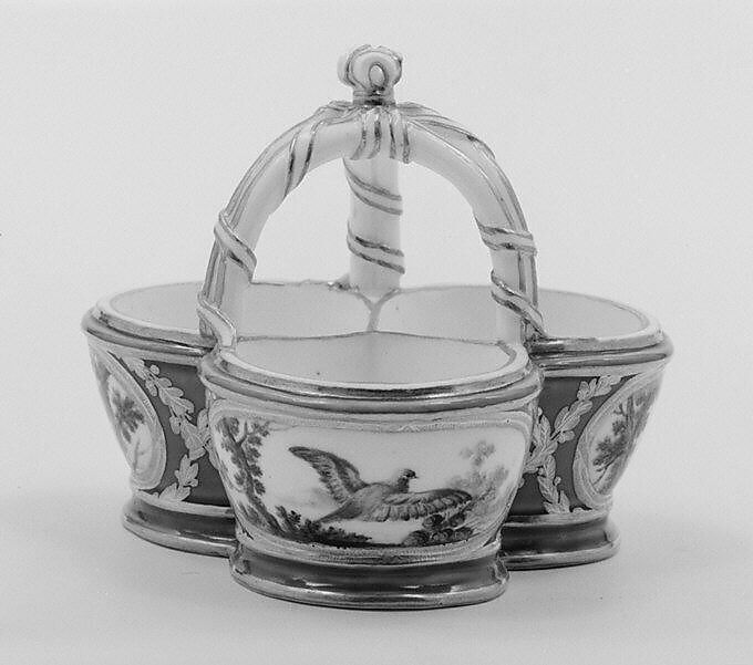 Triple salt, Sèvres Manufactory (French, 1740–present), Soft-paste porcelain, French, Sèvres 