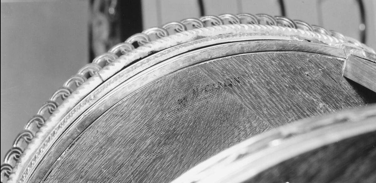 Circular worktable, Martin Carlin (French, near Freiburg im Breisgau ca. 1730–1785 Paris), Oak veneered with tulipwood, ebony, and holly; soft-paste porcelain; gilt bronze, French, Paris and Sèvres