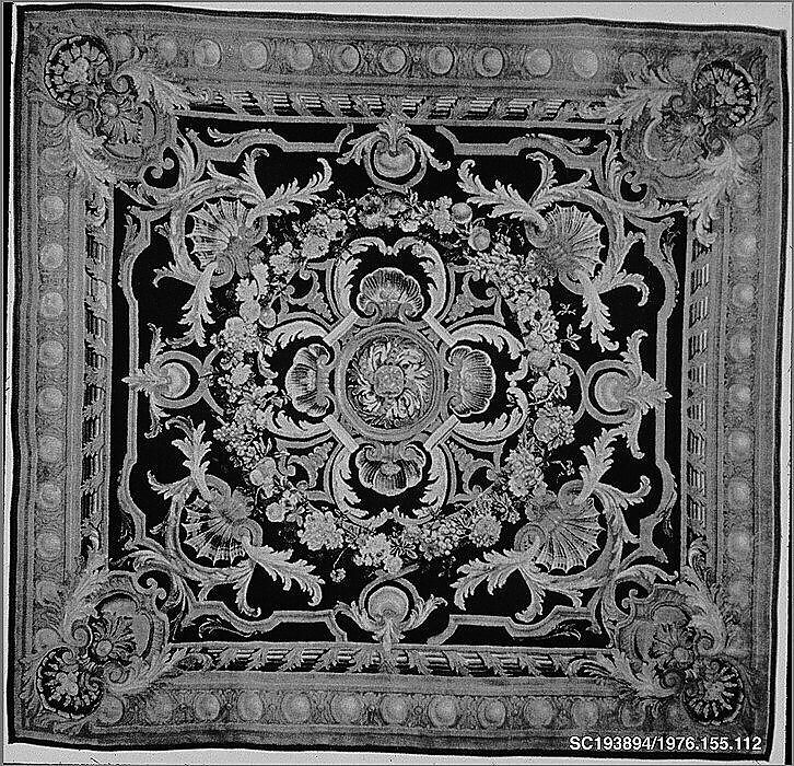 Carpet, Savonnerie Manufactory (Manufactory, established 1626; Manufacture Royale, established 1663), Knotted and cut wool pile (Ghiordes knot), French, Paris