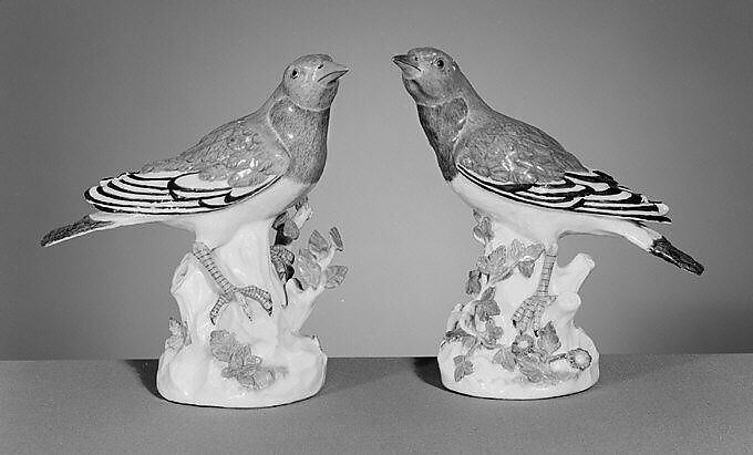 Thrush (one of a pair), Meissen Manufactory (German, 1710–present), Hard-paste porcelain, German, Meissen 