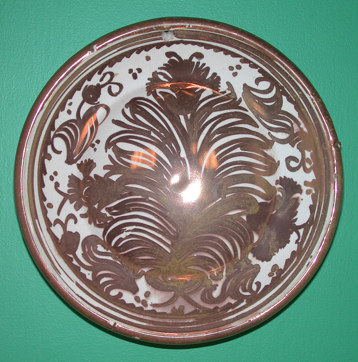 Pair of lustreware dishes, Tin-glazed earthenware, Spanish, Valencia 