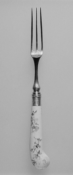 Piece of flatware (from a group of 64 sets), Porcelain, possibly Italian 
