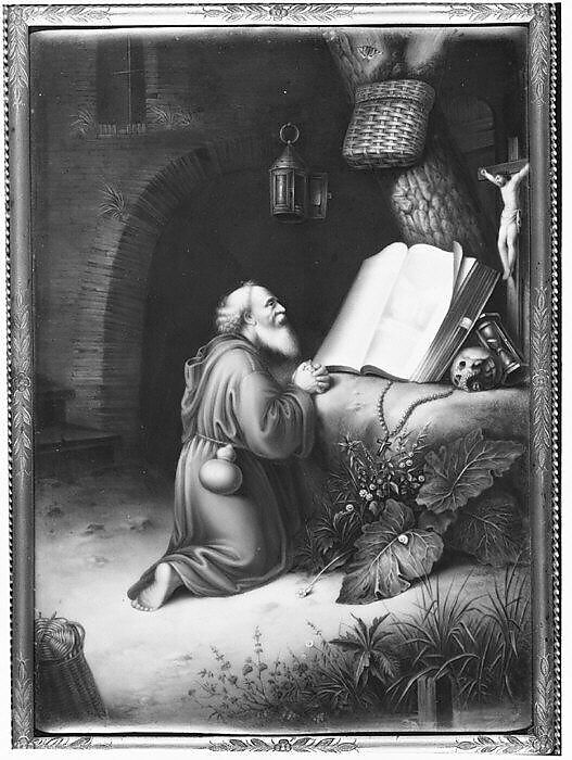 Monk at his devotions, Hard-paste porcelain, German, Dresden 