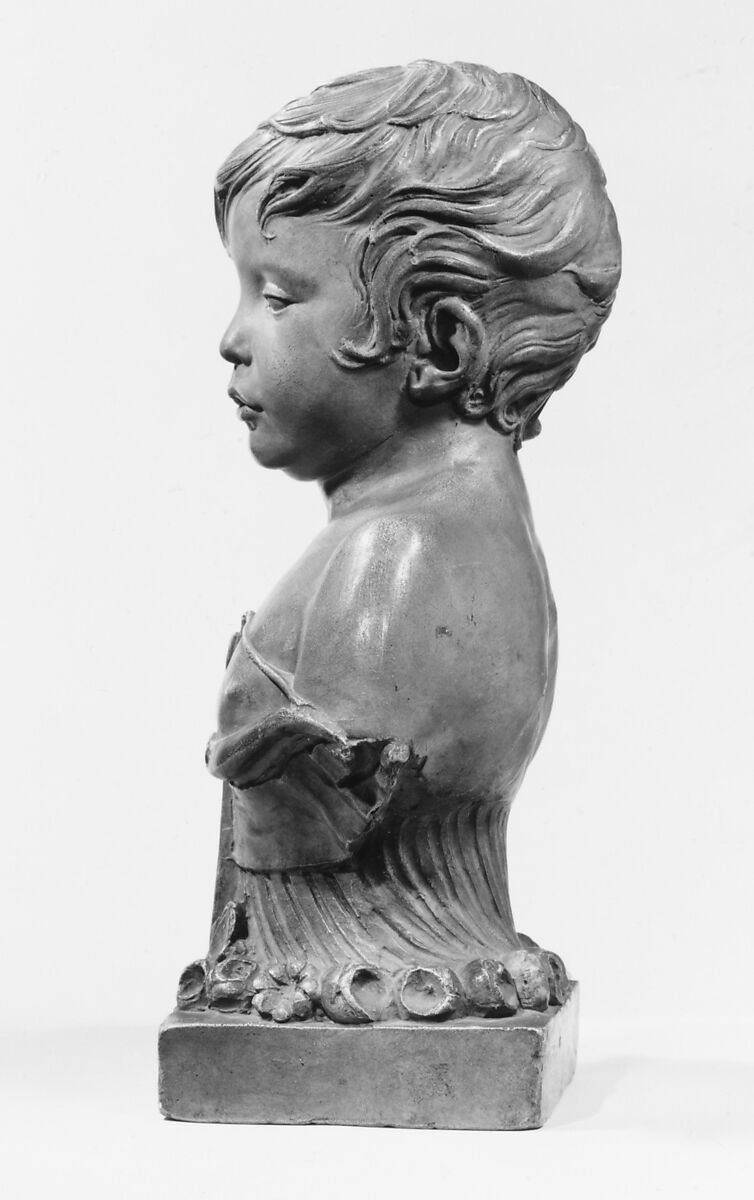 Boy as Cupid, Joseph Chinard (French, Lyon 1756–1813 Lyon), Plaster, painted to resemble terracotta, French, Lyons