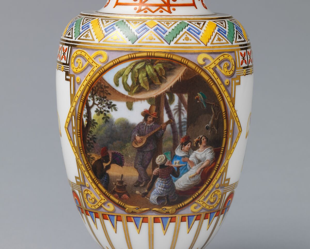 Milk jug (pot à lait ovoïde) (part of a service), Sèvres Manufactory (French, 1740–present), Hard-paste porcelain decorated in polychrome enamels, gold, French, Sèvres