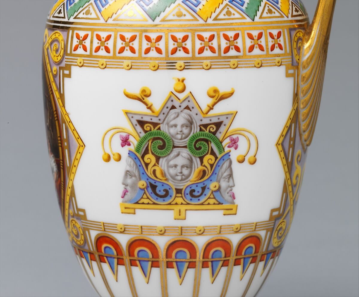 Milk jug (pot à lait ovoïde) (part of a service), Sèvres Manufactory (French, 1740–present), Hard-paste porcelain decorated in polychrome enamels, gold, French, Sèvres