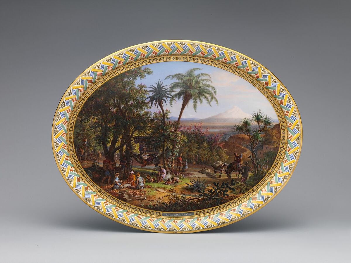 Tray, Sèvres Manufactory (French, 1740–present), Hard-paste porcelain decorated in polychrome enamels, gold, French, Sèvres 