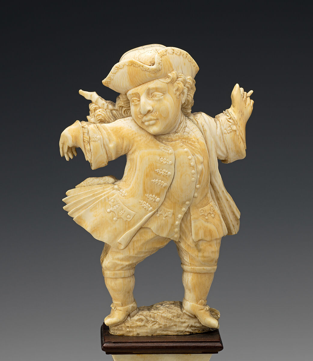 Male Dancing Dwarf, Ivory: base: ivory and wood, German or Netherlandish