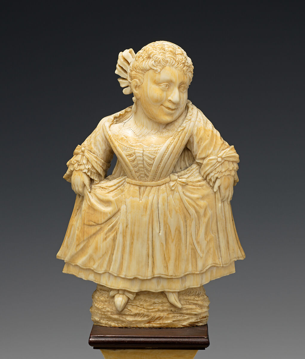 Female Dancing Dwarf, Ivory; base: ivory and wood, German or Netherlandish