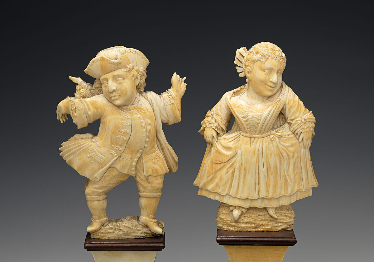 Female Dancing Dwarf, Ivory; base: ivory and wood, German or Netherlandish