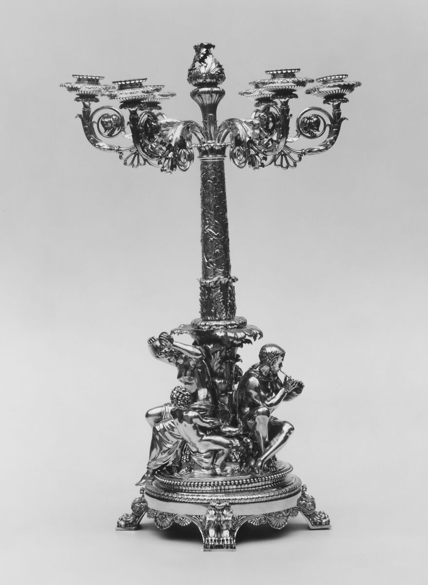 Six-light candelabrum, Paul Storr (British, 1771–1844), Silver, British, London