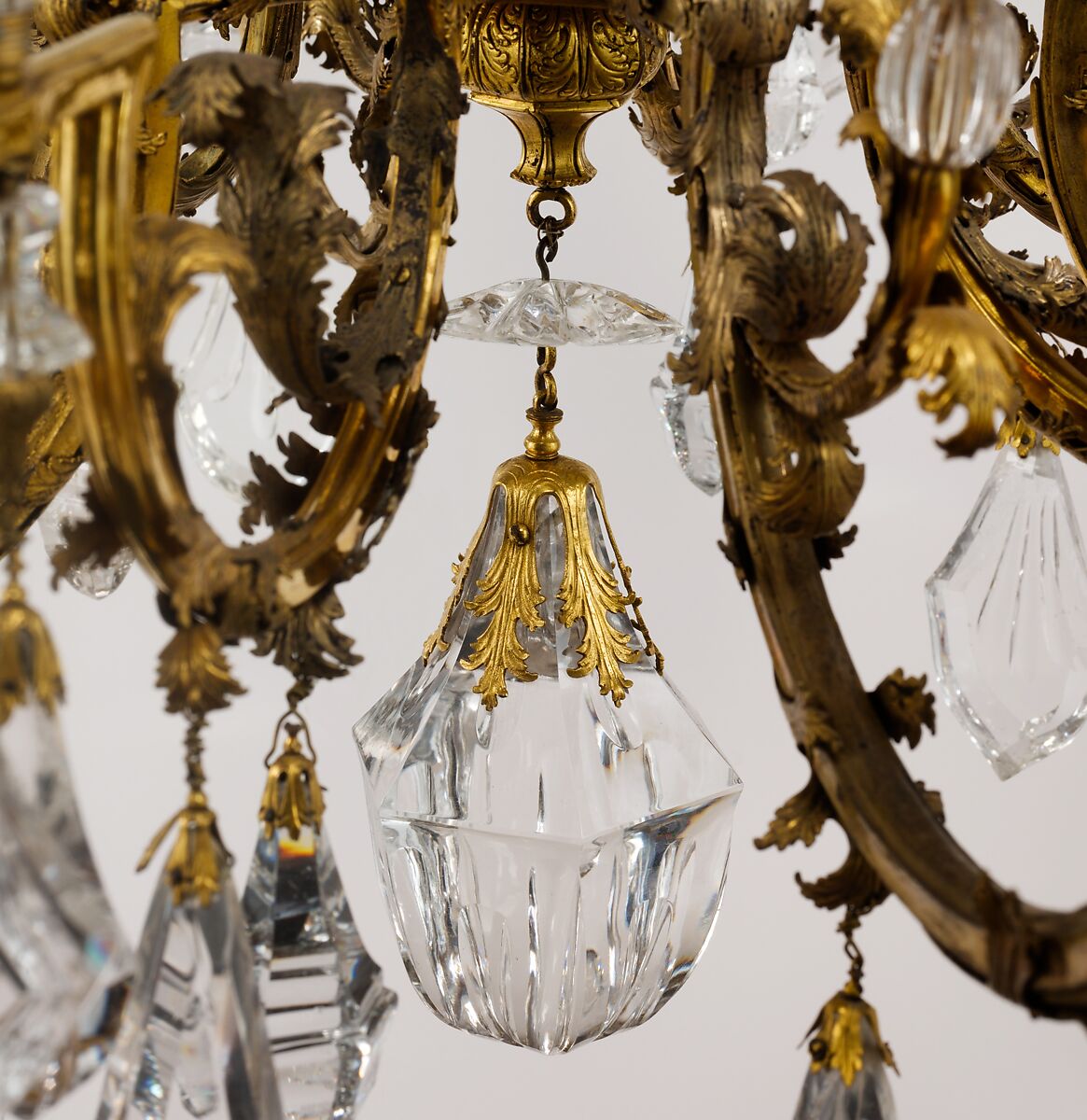 Twelve-light chandelier, attributed to Giovanni Battista Metellino (Italian, died 1724), Gilt steel (gilding not original) and rock crystal, Italian, Milan