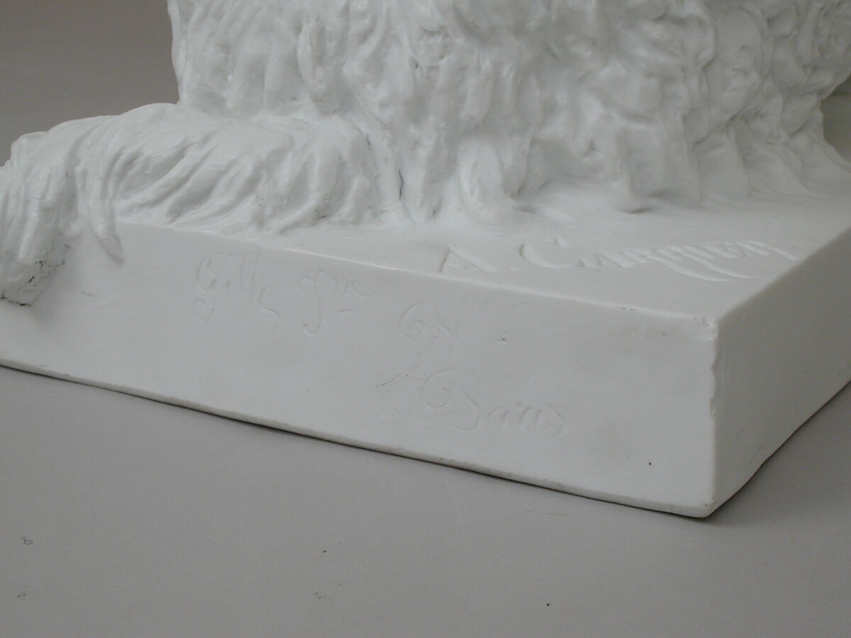 Musette, a Maltese dog, Jean-Baptiste Gille (French, 1798–1868, active Paris), Hard-paste porcelain, French, Paris