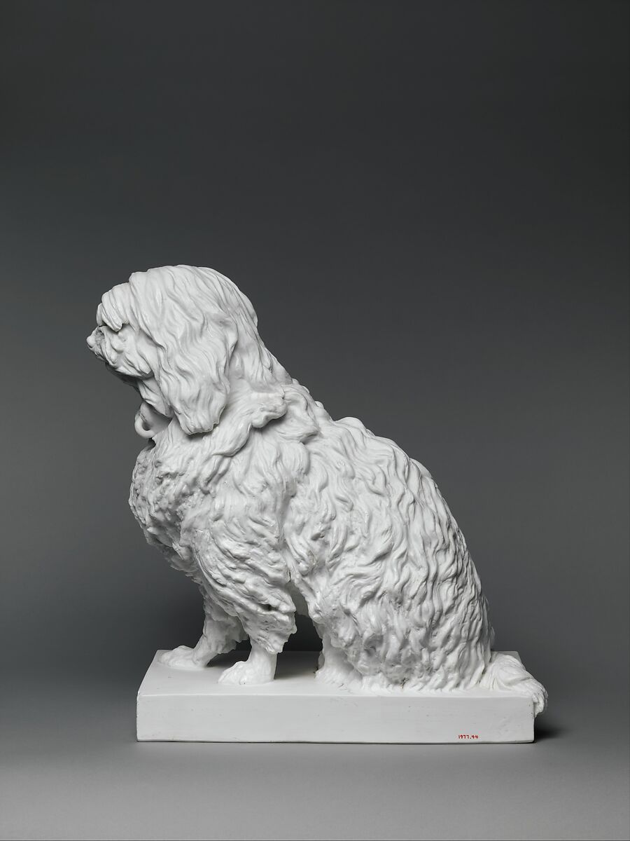 Musette, a Maltese dog, Jean-Baptiste Gille (French, 1798–1868, active Paris), Hard-paste porcelain, French, Paris