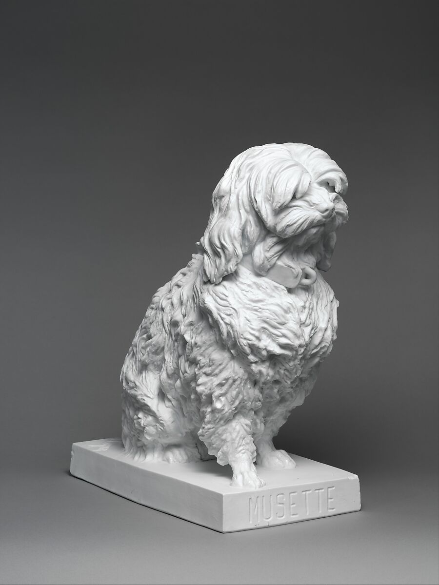 Musette, a Maltese dog, Jean-Baptiste Gille (French, 1798–1868, active Paris), Hard-paste porcelain, French, Paris 