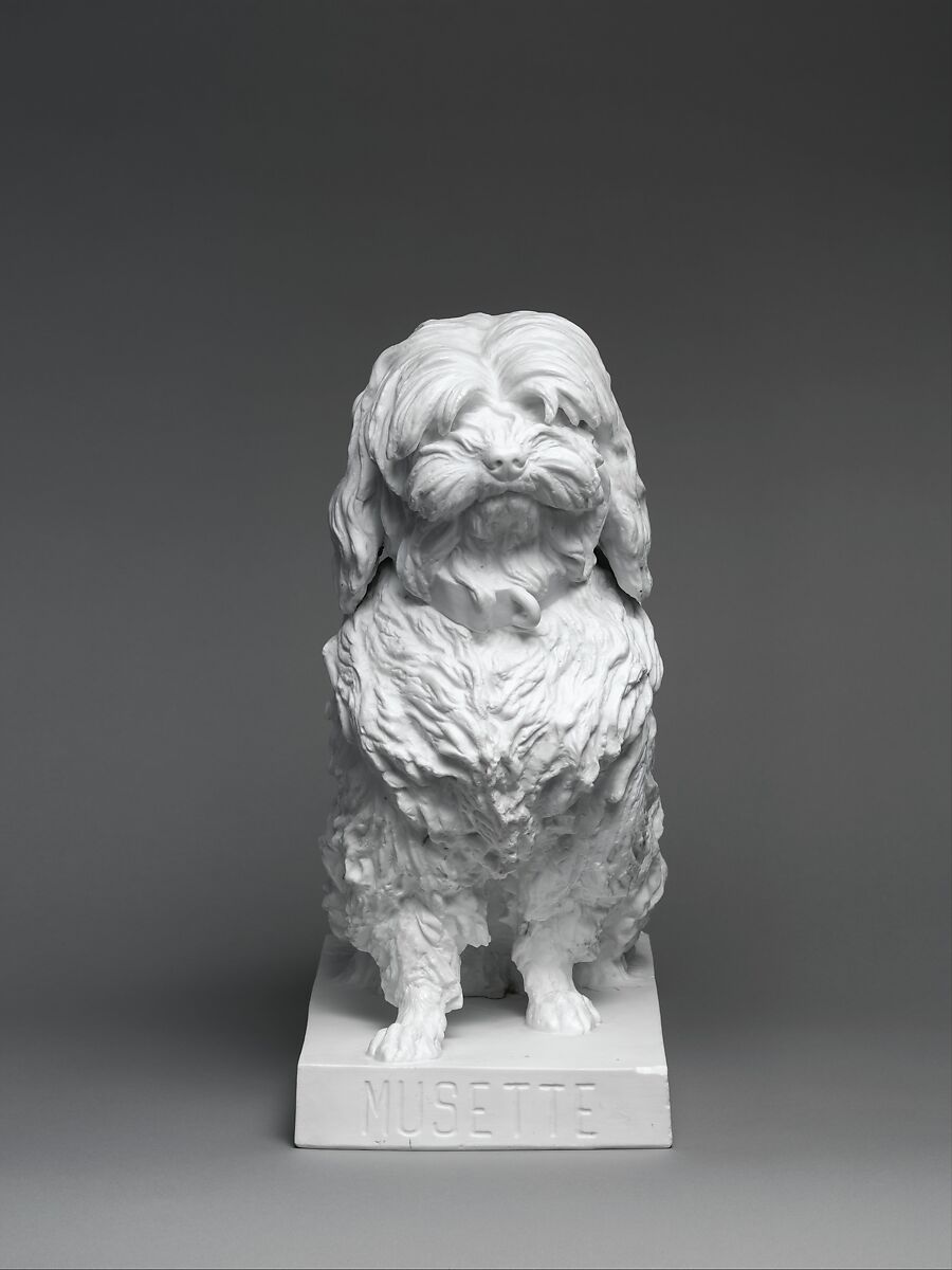 Musette, a Maltese dog, Jean-Baptiste Gille (French, 1798–1868, active Paris), Hard-paste porcelain, French, Paris