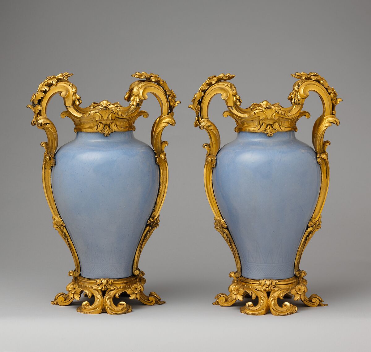 Pair of mounted vases