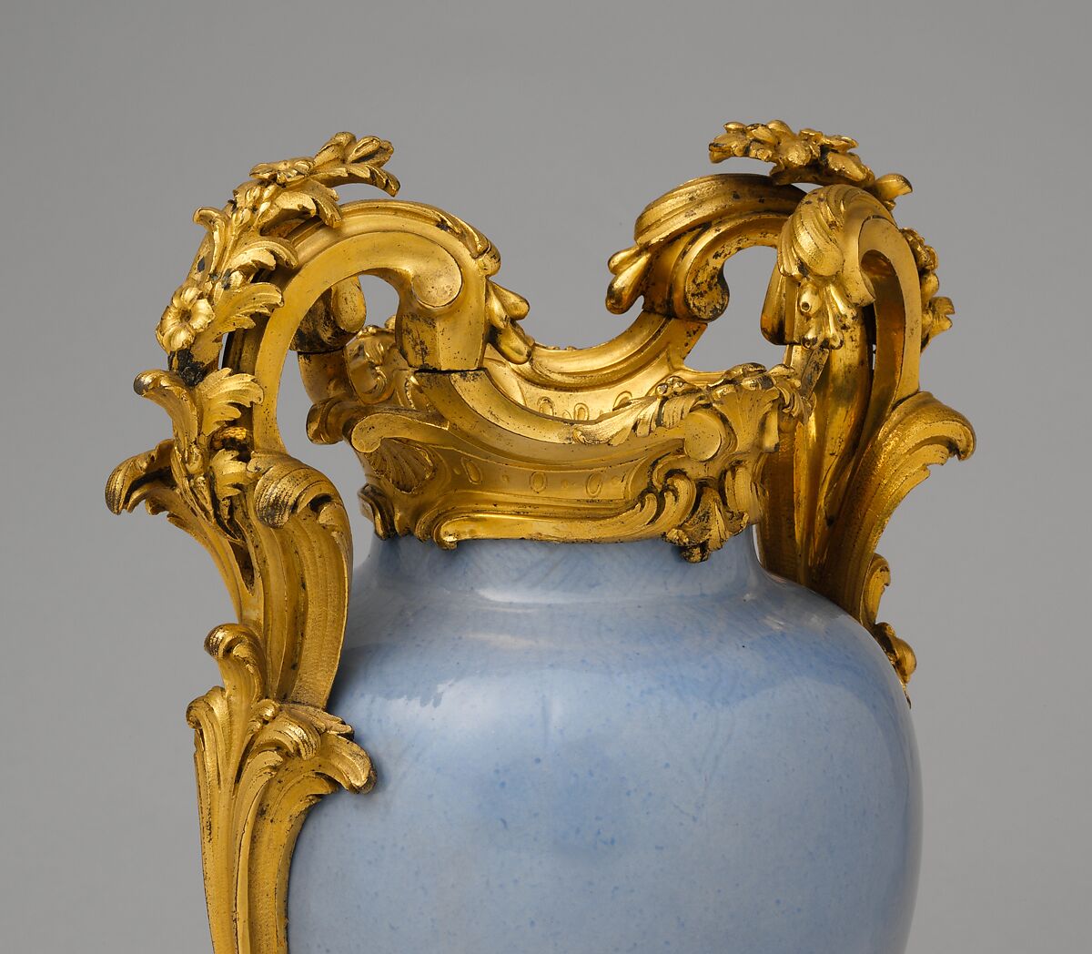 Pair of mounted vases, Hard-paste porcelain, gilt bronze mounts, Chinese with French mounts