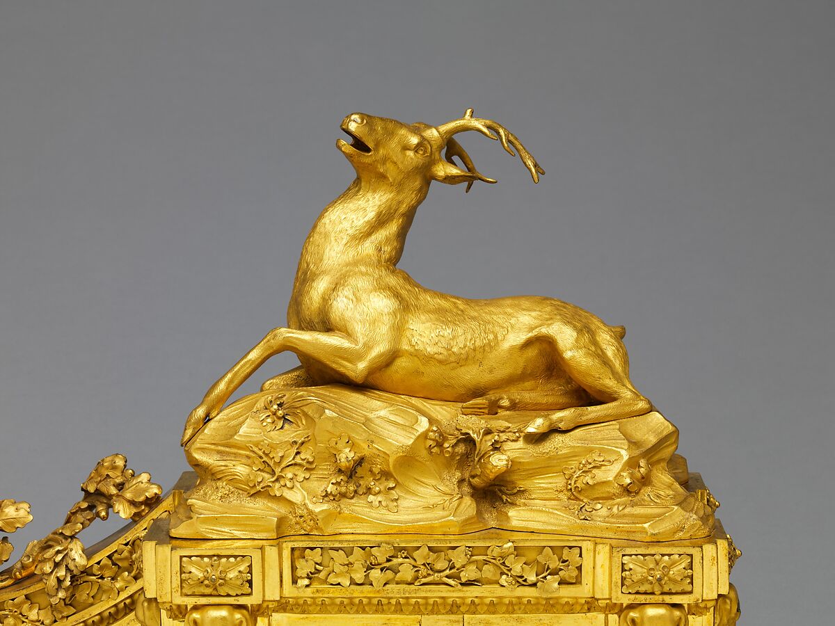 Pair of firedogs (chenets), Quentin-Claude Pitoin (French, Paris ca. 1725–1777 Paris), Gilt bronze, French, Paris