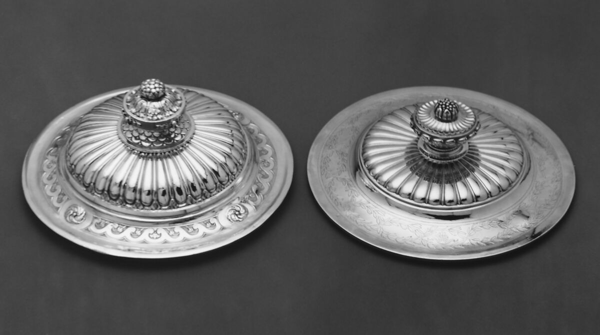 Dish with cover and liner, Jacques-Nicolas Roettiers (1736–1788, master 1765, retired 1777), Silver, French, Paris