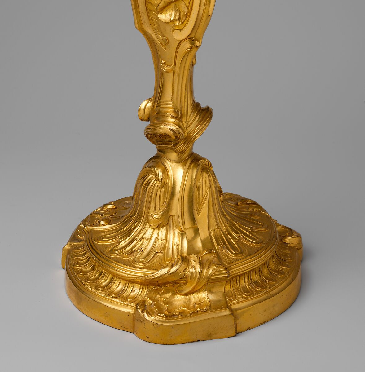 Pair of candlesticks, Manner of Juste Aurèle Meissonnier (French, Turin 1695–1750 Paris), Gilt bronze, French, Paris