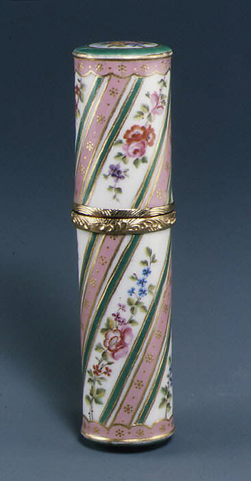 Needle case (étui), Sèvres Manufactory (French, 1740–present), Soft-paste porcelain, gold, French, Sèvres 