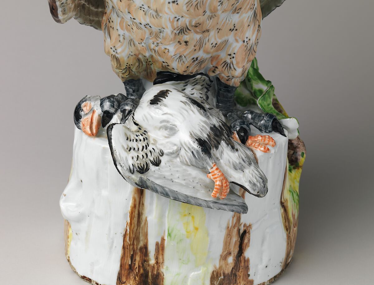 Eagle owl, Meissen Manufactory (German, 1710–present), Hard-paste porcelain, German, Meissen