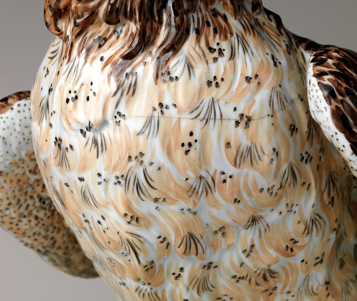 Eagle owl, Meissen Manufactory (German, 1710–present), Hard-paste porcelain, German, Meissen