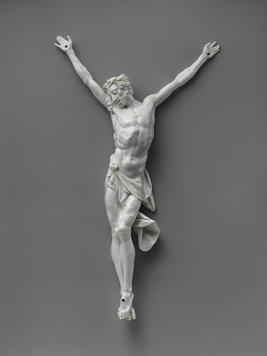 Corpus from a Crucifix, Nymphenburg Porcelain Manufactory (German, 1747–present), Hard-paste porcelain, German, Nymphenburg 