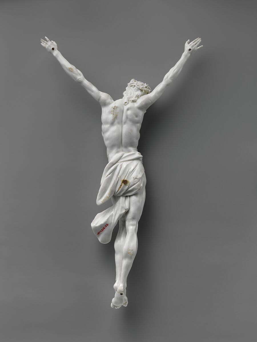 Corpus from a Crucifix, Nymphenburg Porcelain Manufactory (German, 1747–present), Hard-paste porcelain, German, Nymphenburg