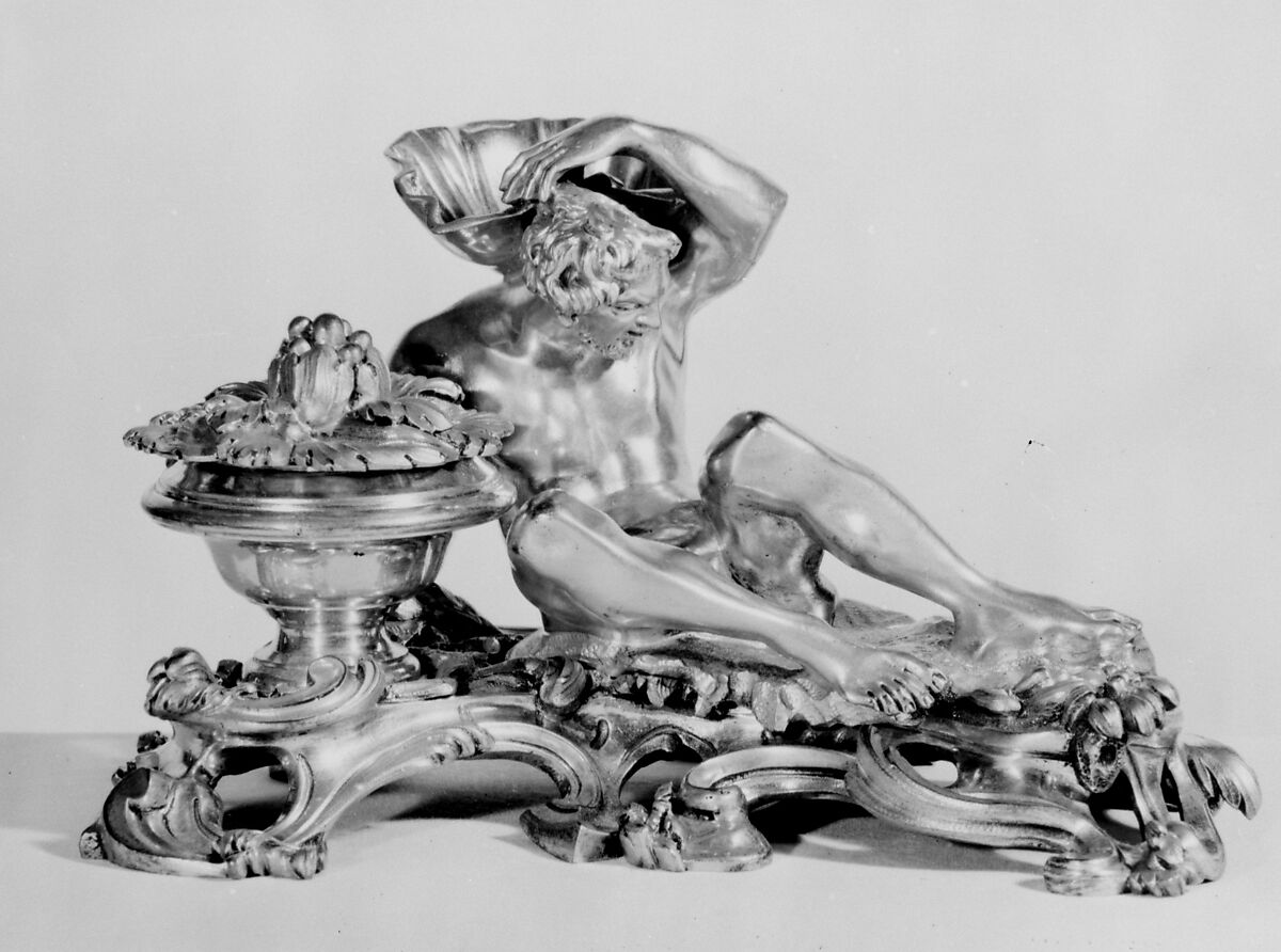 Inkwell, Gilt bronze, French 
