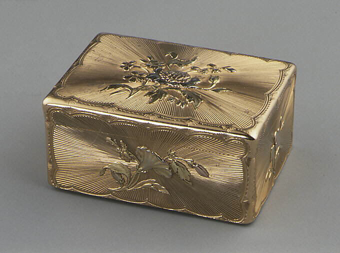 Snuffbox, Jean Ducrollay (French, born 1709, master 1734, recorded 1760), Gold, French, Paris 